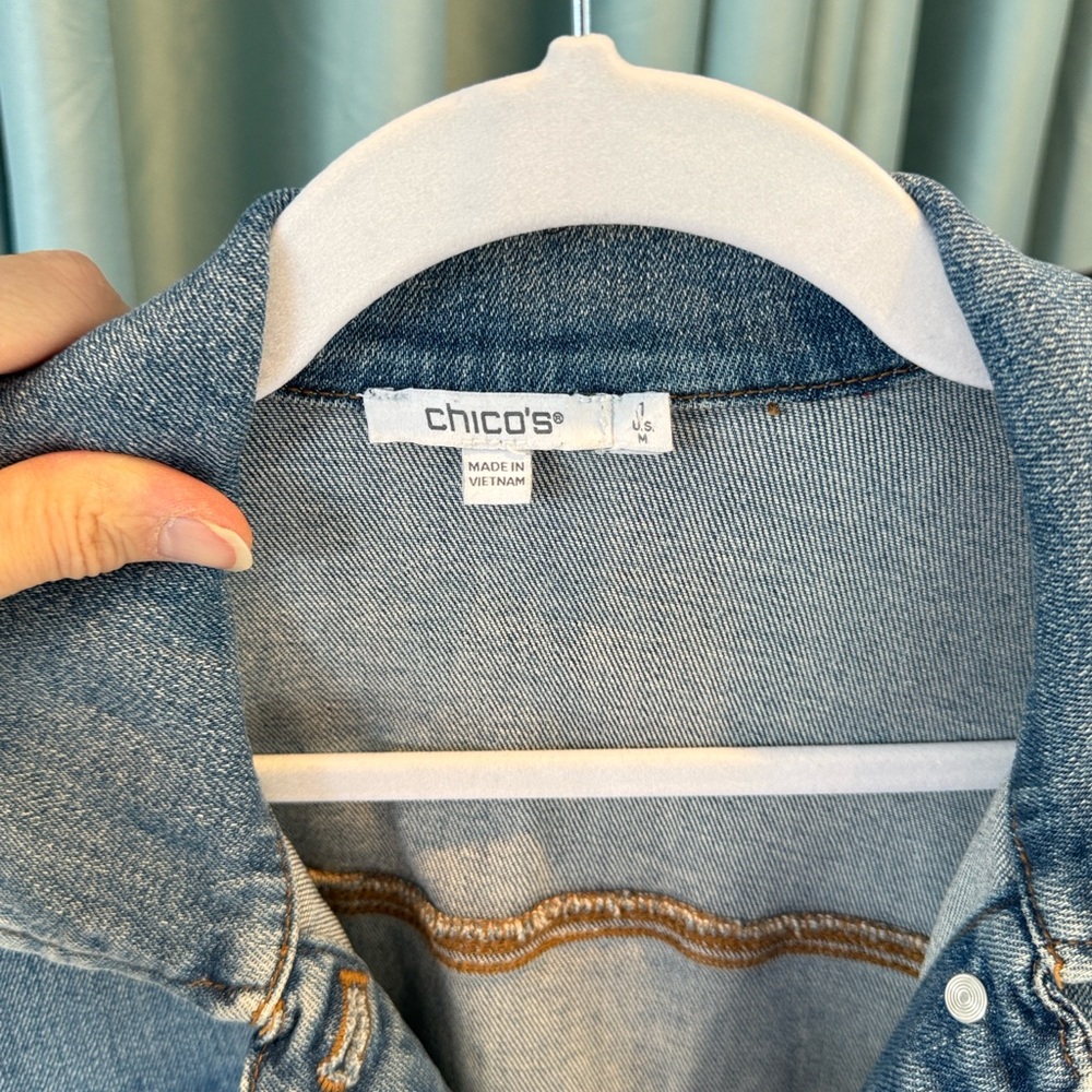 Chico's Classic Blue Jean Jacket - Picture 3 of 3